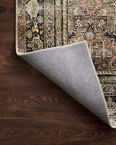 Loloi Layla Collection LAY-03 Olive/Charcoal 7'-6" x 9'-6" .13" Thick Area Rug, Soft, Durable, Vintage Inspired, Distressed, Low Pile, Non-Shedding, Easy Clean, Printed, Living Room Rug - Image 10