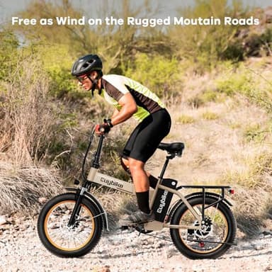 1000W Folding Electric Bike, 48V 20AH Large Removable Battery E Bike, 30+MPH, 80 Miles Max Range, 20" Fat Tire Electric Bicycle for Adults, Adult Electric Bicycles for Commute Beach Snow,Sandstorm - Image 7