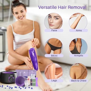 BLITZWAX Brazilian and Bikini Waxing Kit for Women, Hard Wax Warmer for Face, Legs and Body, At Home Hair Removal Kit, Beginner Friendly, Fast Heating, 51 Accessories, 6 Types Wax Bean Formula - Image 4