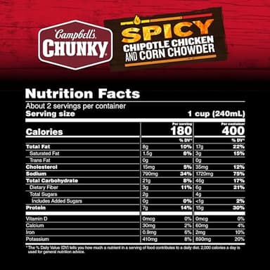 Campbell’s Chunky Soup, Chipotle Chicken Corn Chowder Soup, 18.8 oz Can (Pack of 12) - Image 2