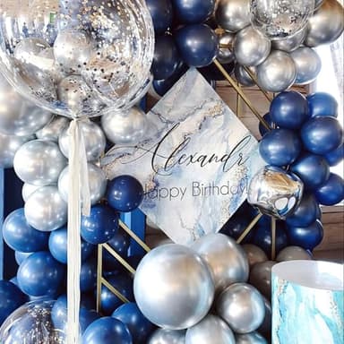 PartyWoo Navy Blue Balloons 100 pcs Different Sizes Pack of 18 12 10 5 Inch Pearl Dark Blue Balloon Arch Kit Garland for Graduation Wedding Baby Shower Birthday Party Decorations Blue-Z90 - Image 5