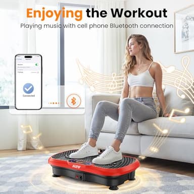 AXV Vibration Plate Fitness Platform Exercise Machine Vibrating Shaking Full Body Shaker Workout Vibrate Stand Shake Board Sport Gym for Weight Loss Fat Burner for Women Men - Image 3