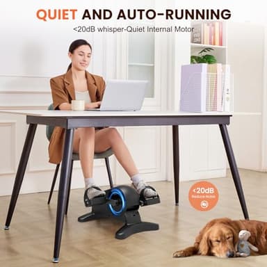 Mini Under Desk Exercise Bike Pedal Exerciser, Motorized Setting Bike Pedal Exerciser Leg/Arm Cycle for Senior, Physical Therapy, with 12 Adjustable Speed, LCD Display, Remote Control - Image 3