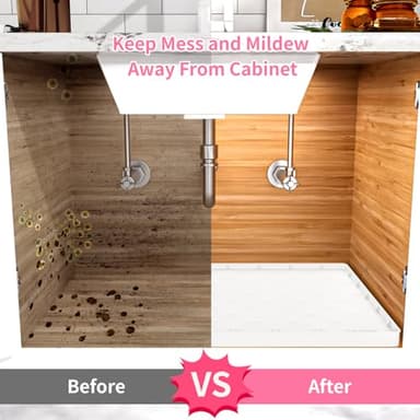 Sdpeia Under Sink Mat for [19" x 12"] Cabinet, Upgraded Silicone Waterproof Mat Kitchen Cabinet Liner Cabinet Protector Kitchen Organizers and Storage - Image 6