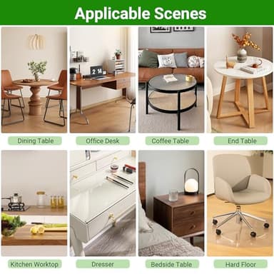 ETECHMART Clear Round Table Cover Protector 48'', 2.0mm Thick Vinyl Waterproof Transparent Table Protector, Non-Slip Heat Resistant Clear Plastic Table Cover Protector for Coffee Table Hard Floor - Image 6