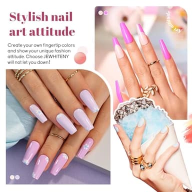 JEWHITENY 45PCS Gel Nail Polish Kit with U V Light LED Nail Lamp 40 Colors Set Manicure Nail Gel Kit - Image 4