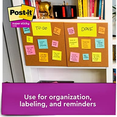 Post-it Super Sticky Notes, 3x3 in, 6 Pads/Pack, 90 Sheets/Pad, Amazon Exclusive Bright Color Collection, Aqua Splash, Acid Lime, Tropical Pink, Sunnyside, Guava and Iris Infusion - Image 12