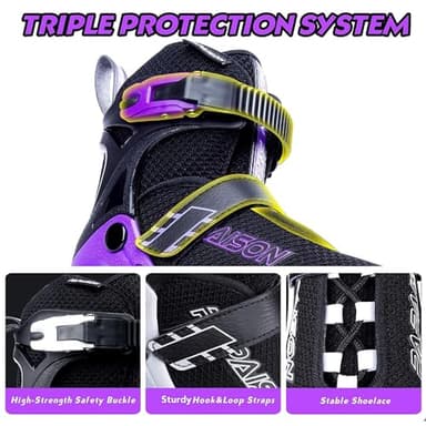 PAPAISON Adjustable Inline Skates for Kids and Adults with Full Light Up Wheels, Outdoor Roller Skates for Girls and Boys, Men and Women - Image 5