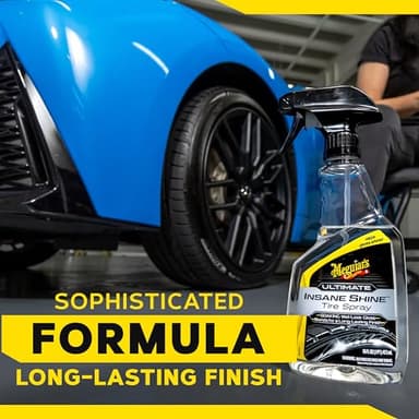 Meguiar's Ultimate Insane Shine Tire Spray - Premium Tire Dressing that Delivers a Lasting High Gloss Wet Look and is Easy to Use; Advanced Tire Shine that Bonds for a Long-Lasting Finish, 16 Oz Spray - Image 8