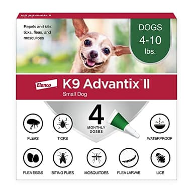 K9 Advantix II Small Dog Vet-Recommended Flea, Tick & Mosquito Treatment & Prevention | Dogs 4-10 lbs. | 4-Mo Supply - Image 1