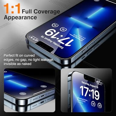 EZ-GLAZ-4+2 Pack for iPhone 13 Pro Max Privacy Screen Protector[6.7 inches] With Camera Lens Protector, [Drop Protection] 9H Hardness Full Coverage Anti-Spy Tempered Glass Film, Easy to install - Image 6