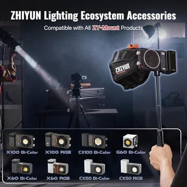 ZHIYUN Mini Octagonal Softbox ZY Mount [Official] Quick Folding Quick Set Up with Diffusers/Honeycomb Grid Compatible with X100 X60 Serise CX100 G60 CX50 Soft Light Video Recording Portraits Shooting - Image 3