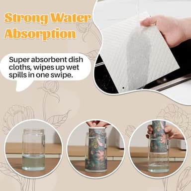 JOYMOOP 12 Pack Decorate Cleaning Cloth (Quiet Luxury of Decorative Series), Reusable Absorbent Dish Towels, Non-Scratch Washable Rags for Cookware, Kitchen and Household Cleaning - 6.7×7.9 inch - Image 7
