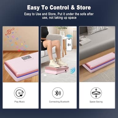 HOTWAVE Vibration Plate Exercise Machine with Bluetooth&LED Lights for Lymphatic Drainage, Power Vibrating Plates Platform for Weight Loss - Whole Body Shaker Vibration Plate Machine Home Gym - Image 8