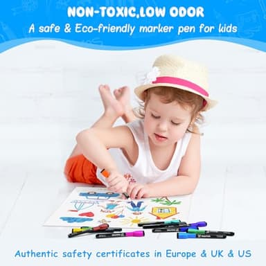 maxtek Magnetic Whiteboard Markers - 12 Count Colorful Fine Tip Dry Erase Markers with Eraser for Kids, Low Odor Thin Markers for Calendar Boards - Image 6