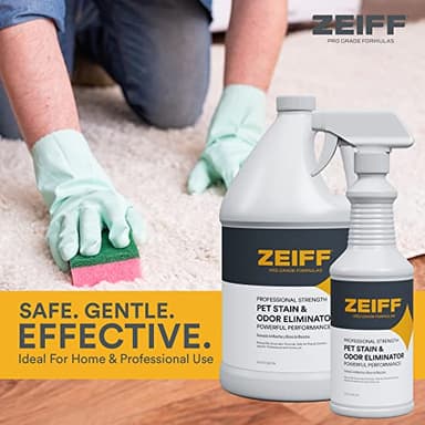 Zeiff Pet Stain and Odor Remover - Pet Odor Eliminator for Home and Professional Use - Pet Urine Enzyme Cleaner to Break Up Tough Stains - Carpet Stain Remover for Dog Urine and Cat Pee, Feces, Fluids - Image 7