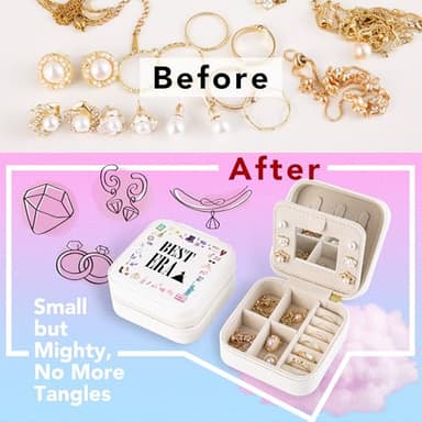 Trinchic Travel Jewelry Case, Small Jewelry Box with Friendship Bracelet, Taylor Merch Gift for Girls Daughter Sister Friends, Graduation Birthday Gift, Eras - Image 5