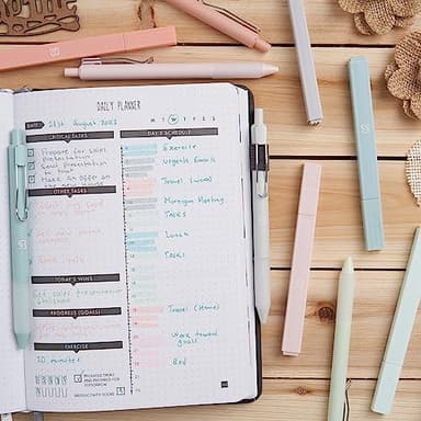 BLIEVE - Aesthetic Highlighters and Gel Pens With Soft Ink And Tip, Bible Highlighters and Pens No Bleed, Dry Fast Easy to Hold, for Bible Journaling Planner School Supplies (Pastel) - Image 5