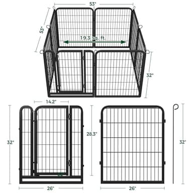 Yaheetech Dog Playpen Outdoor, 32 inch 8 Panels Dog Pen Indoor Heavy Duty Puppy Exercise Pen Metal Pet Fence for RV Camping/Yard/Garden - Image 7