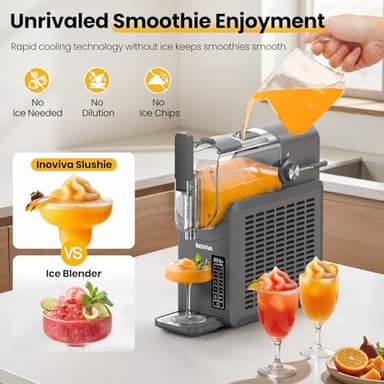 Slushie Machine, No Ice Needed, 88 oz INOVIVA Slushy Machine for Home with Self-Cleaning Function, Professional Frozen Drink Maker, 5 Preset Programs, Frozen Margaritas, Frappés, Milkshake, and More - Image 2