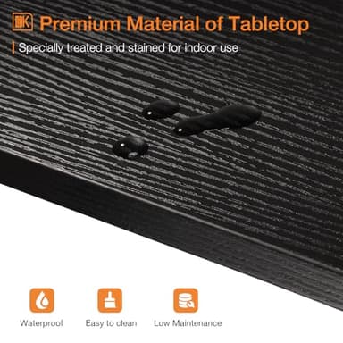ODK 63 inch Bar Table, Bar Height Pub Table, Counter Height Bar Table, Rectangular High Top Kitchen & Dining Counter Tables with Sturdy Legs & Easy-to-Clean Top, Indoor use, Black - Image 5