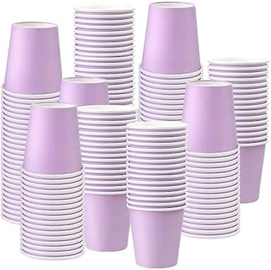 150 Pack 3oz Purple Paper Cups,Mouthwash Cups, Disposable Bathroom Cups,Small Paper Cups 3oz Ideal for Bathroom,Supermarket,Birthday Party,Picnic and BBQ - Image 2