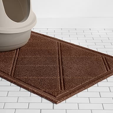 Amazon Basics Less-Mess Cat Litter Box Mat, 24" x 35", Unscented, Brown - Image 5
