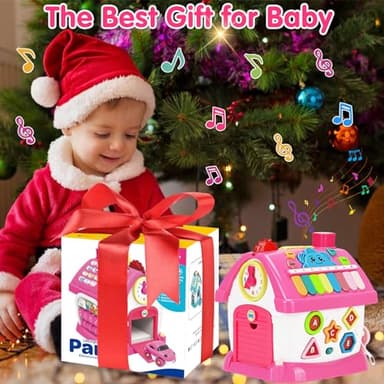Toys for 1+ Year Old Girl Gifts: Montessori Musical Toddler Toys Age 1-2 - 8-in-1 Multi-Functional House Educational Baby Girl Toy 12-18 Months - First Birthday Gift for 1 2 Year Old Girls Boys Kids - Image 2
