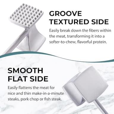 KITEXPERT Meat Tenderizer Hammer with Comfortable-Grip Handle, Dual-side Mallet for Kitchen, Heavy Duty Pounder For Tenderizing Steak, Beef and Fish, Mint Green - Image 3