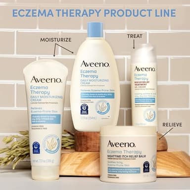 Aveeno Eczema Therapy Daily Moisturizing Cream for Eczema-Prone Skin with Colloidal Oatmeal & Ceramide, Fragrance-Free, Steroid-Free, Soothes Dry, Itchy Irritated, Sensitive Skin 12 fl oz - Image 5