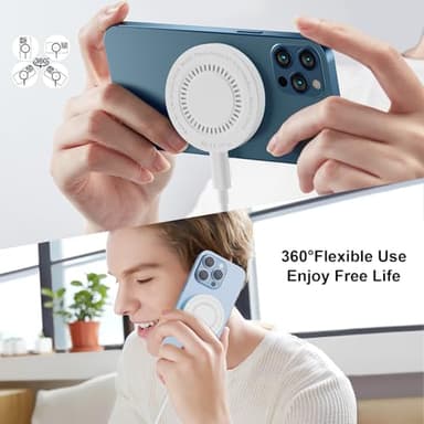 MagSafe Charger 2 Pack 15W Magnetic Wireless Charger Fast Charging Pad Compatible with iPhone 17/16/15/14/13/12 Series & AirPods 3/2/Pro Magnetic MagSafe Charging Pad with Dual Ports - Image 6