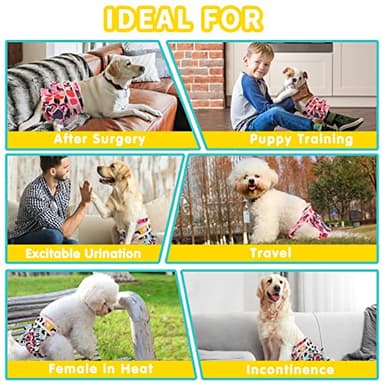 Washable Dog Diapers Female 3 Pack Reusable Premium Highly Absorbent Doggie Diapers, Flexible Puppy Diapers, Durable Leak-Proof Leopard Dog Diapers for Period Heat Incontinence Puppy Training, S - Image 5