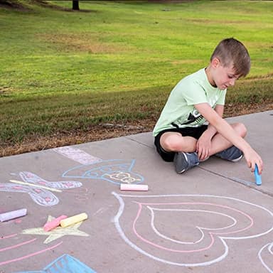 JOYIN 180 PCS Washable Sidewalk Chalks Set in 20 Colors Non-Toxic Jumbo Chalk for Outdoor Art Play, Painting on Chalkboard, Blackboard and Playground - Image 6