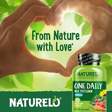 NATURELO Mens Multivitamins - One Daily Multivitamin for Men with Vitamins, Minerals & Organic Whole Foods, Boost Energy & Health, Non-GMO, 120 Vegetarian Capsules - Image 8