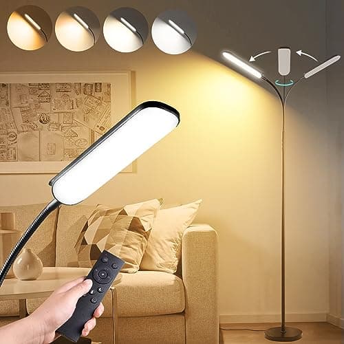 marctronic Floor Lamp, 18W 1800LM Super Bright LED Floor Lamp with Remote & Works with Smart Plug, Dimmable Timing Eye Caring Reading Lamps Floor Standing for Living Room Bedroom Office - Image 1