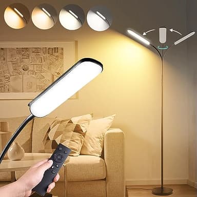 marctronic Floor Lamp, 18W 1800LM Super Bright LED Floor Lamp with Remote & Works with Smart Plug, Dimmable Timing Eye Caring Reading Lamps Floor Standing for Living Room Bedroom Office - Image 1
