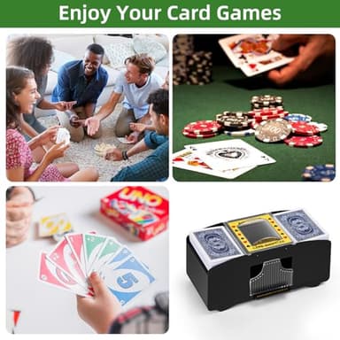 YUCEEN Automatic Card Shuffler 1/2 Decks,Battery Operated Electric Playing Card Shuffler for UNO,Casino Card Game,Poker,Phase 10,Blackjack,Texas Hold'em,Home Card Games - Image 6