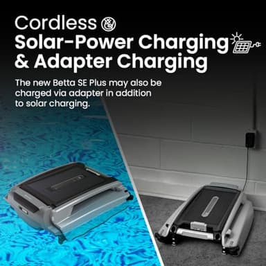 Betta SE Plus - Solar-Powered Robotic Pool Skimmer with 24/7 Continuous Cleaning Power, Dual Charging Options, Twin Salt Chlorine Tolerant Motors, and Shallow Water Safeguard - Image 3