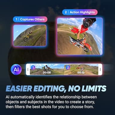 Insta360 X4 - Waterproof 8K 360 Action Camera, 4K Wide-Angle Video, Invisible Selfie Stick Effect Effect, Removable Lens Guards, 135 Min Battery Life, AI Editing, Stabilization - Image 8