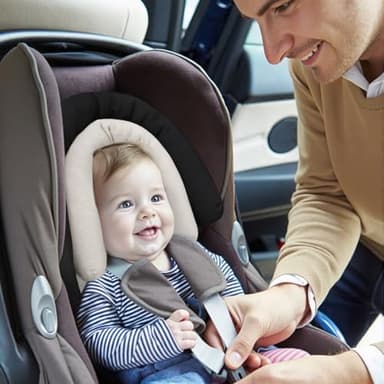 COOLBEBE Upgraded 2-in-1 Babybody Supports for Newborn Infant - Extra Soft Breathable Car Seat Insert Cushion Pad, Perfect for Carseat, Stroller, Swing, Bouncer, Black - Image 2
