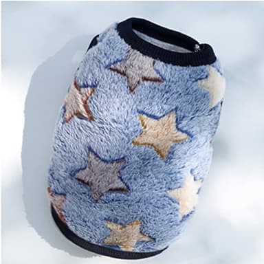 ANIAC Bunny Clothes for Rabbits Warm Kitten Vest Fleece XXXS Dog Shirt Cozy T-Shirt for Bunny Guinea Pig Ferret Puppy Mini Dog and Small Animals (XS, Navy Blue with Star) - Image 2