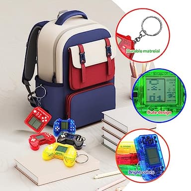 SSRMX 12Pcs Video Game Party Favors for Kids, Arcade Video Game Keychain Video Game Party Supplies - Image 6