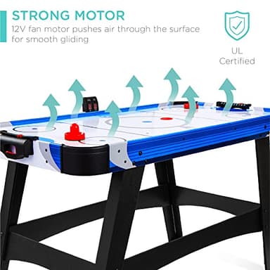 Best Choice Products 58in Mid-Size Arcade Style Air Hockey Table for Game Room, Home, Office w/ 2 Pucks, 2 Pushers, Digital LED Score Board, Powerful 12V Motor, Carrying Bag - Image 6