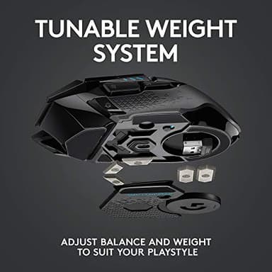 Logitech G502 Lightspeed Wireless Gaming Mouse with Hero 25K Sensor, PowerPlay Compatible, Tunable Weights and Lightsync RGB - Black - Image 7