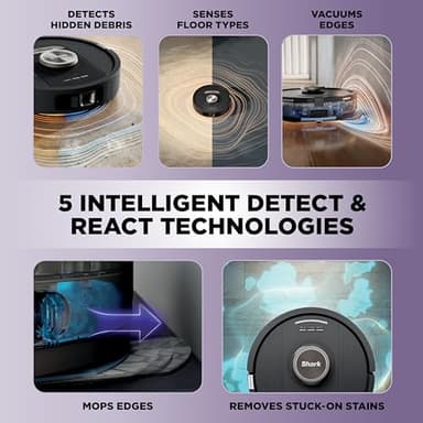 Shark PowerDetect NeverTouch, Self-Empty & Self-Refill, Robot Vacuum and Mop with Bagless, 30-Day Debris Capacity HEPA Base, 30-Day Capacity Refill Tank, Pad Dry, Black, AV2810YS - Image 3