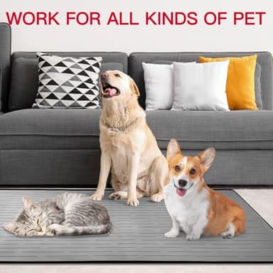 32" x 24" Large Pet Food Mat, Silicone Dog Mats for Food and Water, Nonslip Pet Feeding Mats for Floors,Dog Cat Bowl Mat with Raised Edges, Dark Brown - Image 6