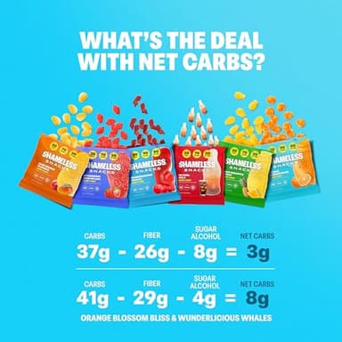 Shameless Snacks Candy Carnival - Healthy Low Sugar Snacks with Pineapple, Mango, Orange, Strawberry & Cola Gummies - Vegan, Gluten-Free, Low-Calorie Candy Variety Pack - Image 6