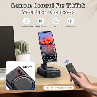 AIKELA Bluetooth Speaker with Video Scrolling Remote and Phone Stand, Phone Speaker Amplifier, Stereo Sound, Adjustable Holder, Gifts for Men Women Teens - Image 3