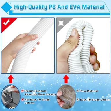 Boltigen 2Pcs 1.25inch Pool Hoses for Above Ground Pools, 63inch Long Pool Sand Filter Pump Hose, Water Swimming Pool Filter Hose Replacement Set for Pump Model 330 GPH, 530 GPH, 1,000 GPH - Image 2