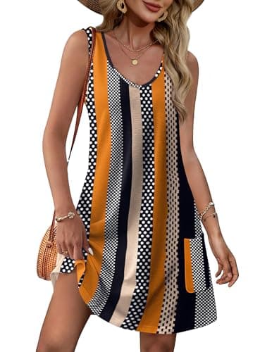 OFEEFAN Boho Dresses for Women 2025 Summer Dresses Fashion Sundresses Beach Vacation Floral 21 XXL - Image 1